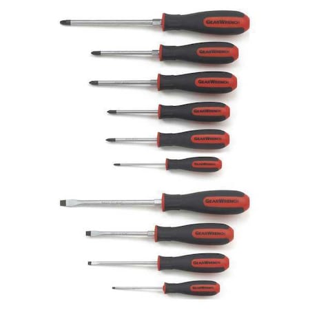 Comb Dual Material Screwdriver Set 10pc by USA Gearwrench Screwdriver Sets