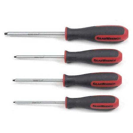 Square Dual Material Screwdriver Set 4pc by USA Gearwrench Screwdriver Sets