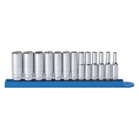 Socket drive 6pt Deep metric 13pc. 1/4in by USA Gearwrench Sockets