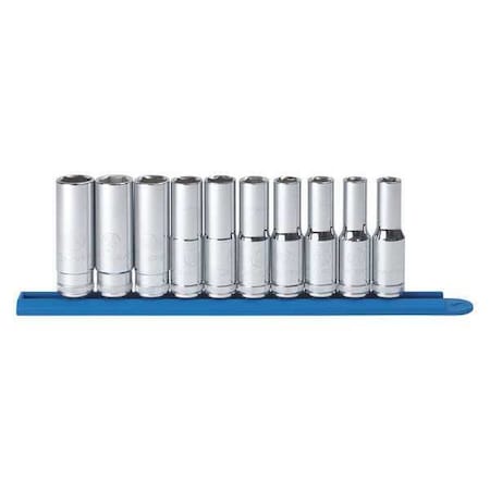 Socket drive 6pt Deep metric 10pc 1/2 in by USA Gearwrench Sockets