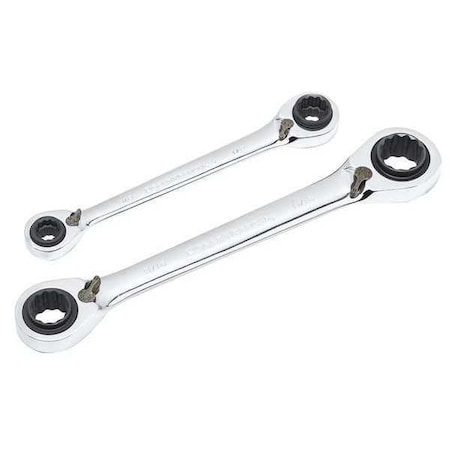 QuadBox Wrench Set SAE 2 pc. by USA Gearwrench Ratcheting Wrenches
