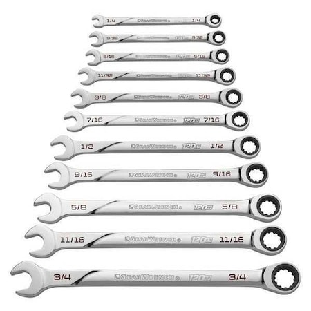 Ratcheting Wrench Set 11 pc. 120XP Type 86450 by USA Gearwrench Ratcheting Wrench Sets