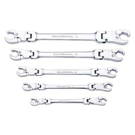 Ratcheting FlexFlare NutWrench 5pc by USA Gearwrench Flare Nut Wrenches