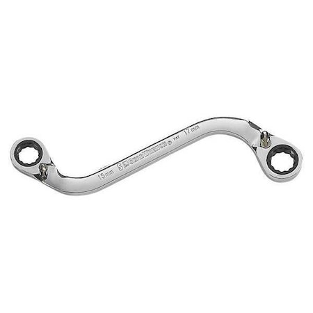 Ratcheting Wrench 15mm x 17mm S Shaped by USA Gearwrench Ratcheting Wrenches