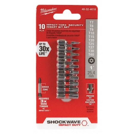 Insert Bit Torx(R) Bit Style Alloy Steel by USA Milwaukee Power Screwdriver Bits