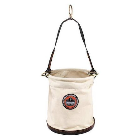 White Canvas Plastic Bottom Bucket by USA Arsenal Soft Sided Tool Storage Products