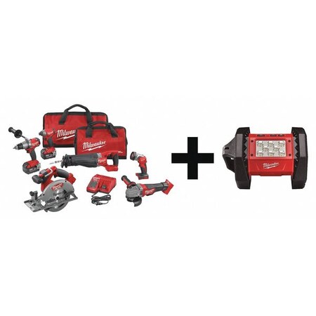 Cordless Combo Kit 18.0 V 7 Tools 2 Bat by USA Milwaukee Cordless Power Tool Combination Kits