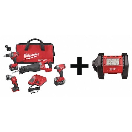 Cordless Combo Kit 18.0 V 5 Tools 2 Batt by USA Milwaukee Cordless Power Tool Combination Kits