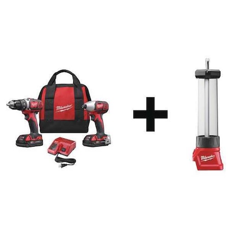 Cordless Combo Kit 18.0 V 3 Tools 2 Batt by USA Milwaukee Cordless Power Tool Combination Kits