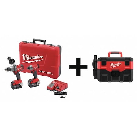 Cordless Combo Kit 18.0 V 3 Tools 2 Bat Type 2897 22 0880 20 by USA Milwaukee Cordless Power Tool Combination Kits