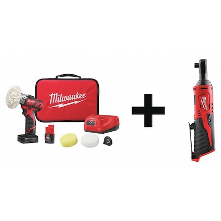 Cordless Combo Kit 12.0 V 2 Tools 2 Batt Type 2438 22X 2457 20 by USA Milwaukee Cordless Power Tool Combination Kits