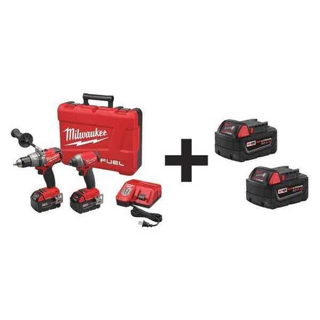 Cordless Combo Kit 18.0 V 2 Tools 4 Batt by USA Milwaukee Cordless Power Tool Combination Kits