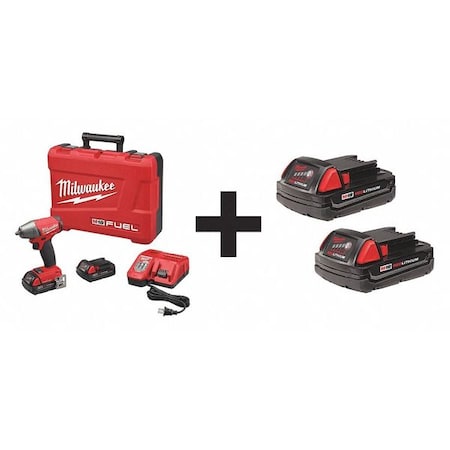 Impact Wrench Kit 18.0V Add Bat 2.0Ah by USA Milwaukee Cordless Power Impact Tools