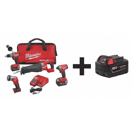 Cordless Combo Kit 18.0 V 4 Tools 2 Batt Type 2896 24 48 11 1850 by USA Milwaukee Cordless Power Tool Combination Kits