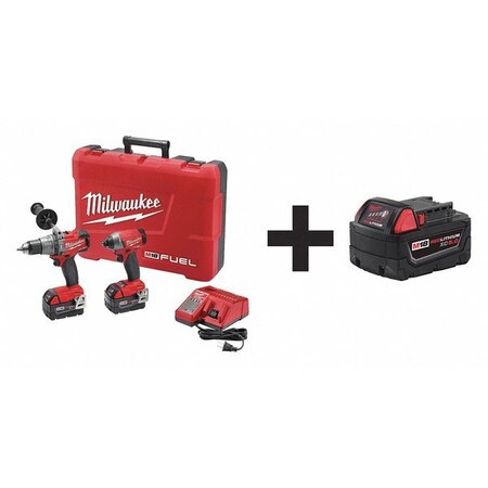 Cordless Combo Kit 18.0 V 2 Tools 3 Bat by USA Milwaukee Cordless Power Tool Combination Kits