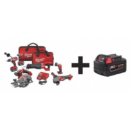 Cordless Combo Kit 18.0 V 6 Tools 3 Batt by USA Milwaukee Cordless Power Tool Combination Kits