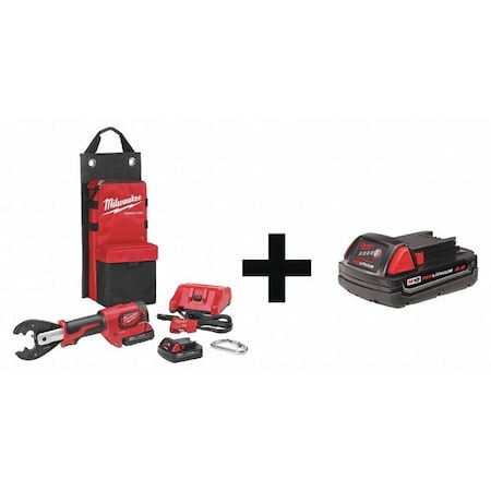Crimping Tool 18.0V 6 Tons with Battery by USA Milwaukee Cable & Wire Crimping Tools
