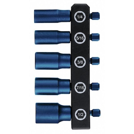 Nutsetter 1/4" Hex 2 1/4" L Steel PK5 by USA Westward Nut Setters & Bit Holders