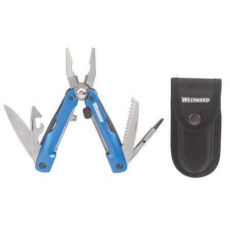 Multi Tool 9 Functions 4 1/8 in Blue by USA Westward Multi tool Pliers