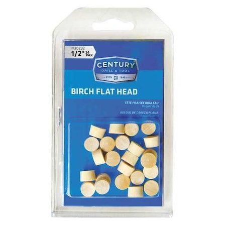 Flat Head Birch 1/2 in. 24 Pack by USA Century Drill & Tool Drill Accessories