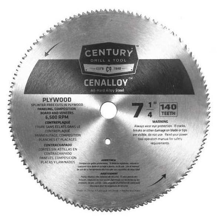 Plywood Circular Saw Blade 7 1/4 in 140T by USA Century Drill & Tool Circular Power Saw Blades