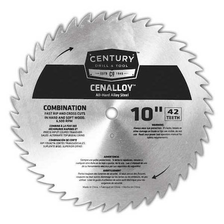 Combo Circular Saw Blade 10 in. 42T by USA Century Drill & Tool Circular Power Saw Blades