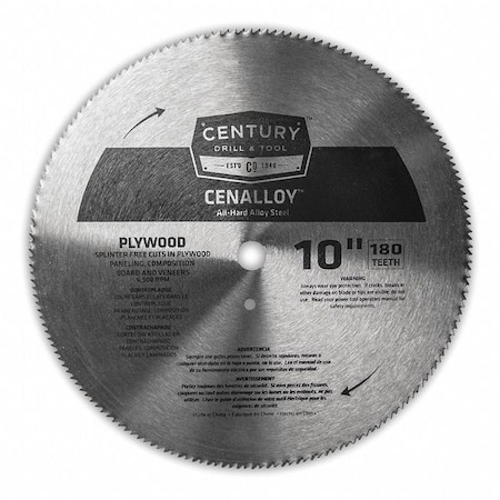 Plywood Circular Saw Blade 10 in. 180T by USA Century Drill & Tool Circular Power Saw Blades