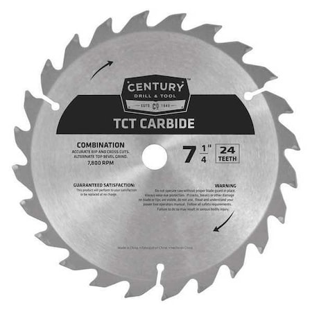 Carbide Combo Saw Blade Tct 7 1/4 in 24T by USA Century Drill & Tool Circular Power Saw Blades