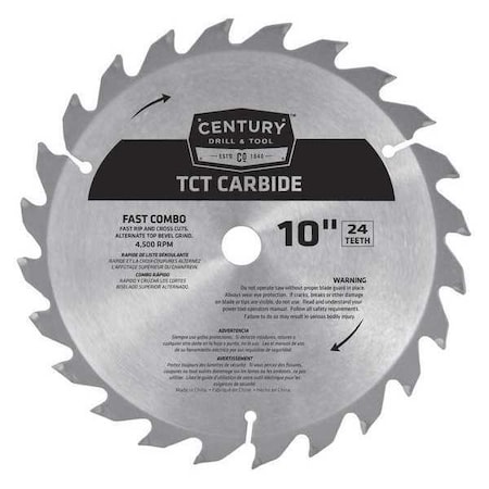 Carbide Fast Combo Blade Tct 10 in. 24T by USA Century Drill & Tool Circular Power Saw Blades