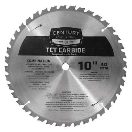 Carbide Combo Saw Blade Tct 10 in. 40T by USA Century Drill & Tool Circular Power Saw Blades