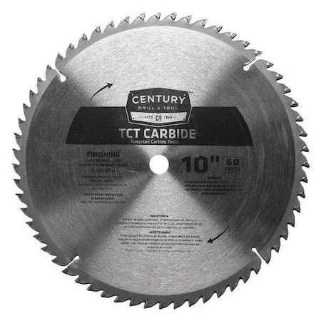 Carbide Fin.ishing Blade Tct 10 in. 60T by USA Century Drill & Tool Circular Power Saw Blades