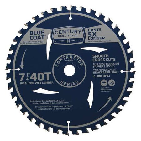 Contractor Finishing Blade 7 1/4 in. 40T by USA Century Drill & Tool Circular Power Saw Blades