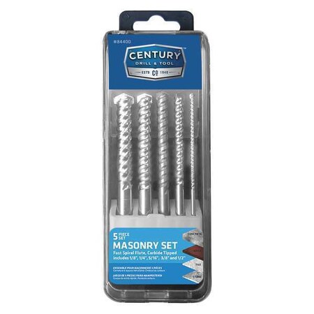 Fast Spiral Masonry Drill Bit 5 Pc Set by USA Century Drill & Tool Masonry Drill Bits