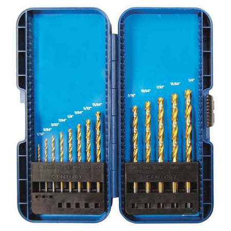 Titanium Drill Bit Set 13 Pc by USA Century Drill & Tool Pilot Point Drill Bits