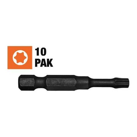 Impact Star Screwdriver Bit T25 2in 10Pk by USA Century Drill & Tool Screwdriver Bits