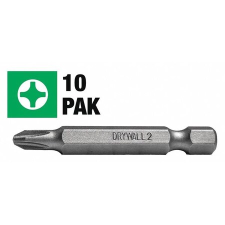 Phillips Drywall Scr Dr Bit 2R 2 in 10Pk by USA Century Drill & Tool Screwdriver Bits