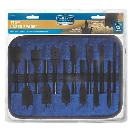 Lazer Spade Bit 13 Pc Set by USA Century Drill & Tool Wood Drilling Bits