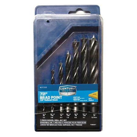 Brad Point Drill 7 Pc Set by USA Century Drill & Tool Pilot Point Drill Bits