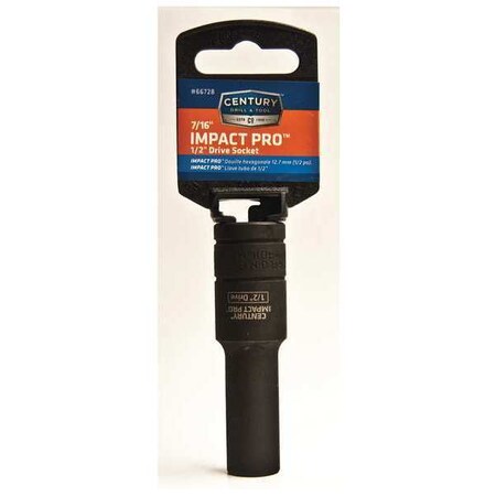 High Impact Socket 1/2 Drive 7/16 in. by USA Century Drill & Tool Sockets