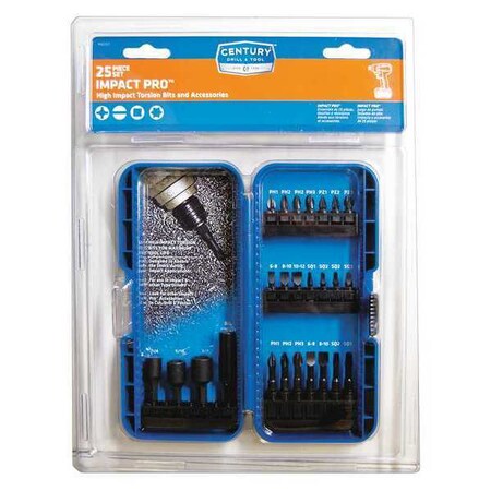 Impact Pro Screwdriving 25 Pc Set by USA Century Drill & Tool Screwdriver Bits