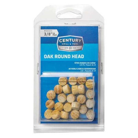 Round Head Oak 3/8 in. 24 Pack by USA Century Drill & Tool Drill Accessories
