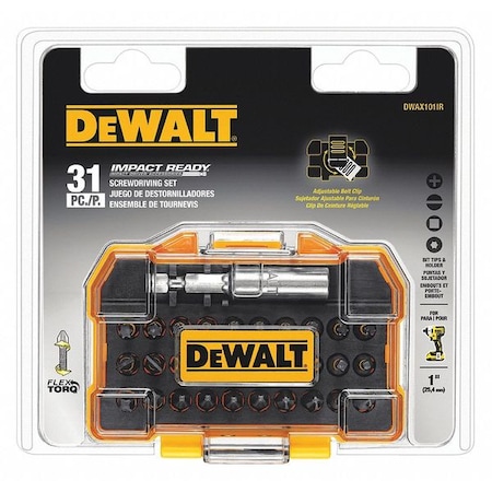 Impact Driver Bit Set SAE 1/4" Drive by USA Dewalt Screwdriver Impact Bits