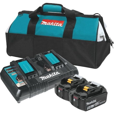Battery and Charger Kit 5.0Ah Capacity by USA Makita Cordless Power Tool Accessories