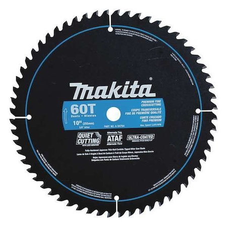 Miter Saw Blade 10" x 5/8" 60T by USA Makita Circular Power Saw Blades
