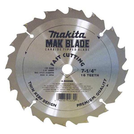 Blade 7 1/4" TC 16T PK10 by USA Makita Circular Power Saw Blades