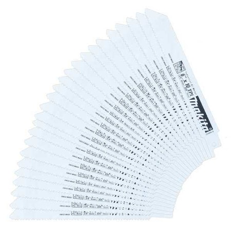 All Purpose Saw Blade 6" 10 TPI PK25 by USA Makita Reciprocating Power Saw Blades