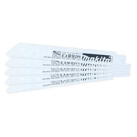 Reciprocating Saw Blade 6" 10/14 TPI PK5 by USA Makita Reciprocating Power Saw Blades