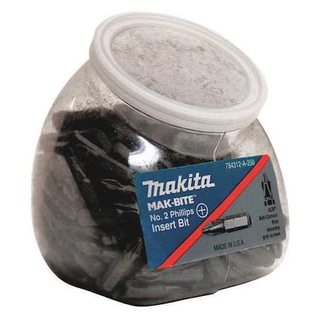 No. 2 Mak Bit e Insert Bit 1" PK250 by USA Makita Screwdriver Bits