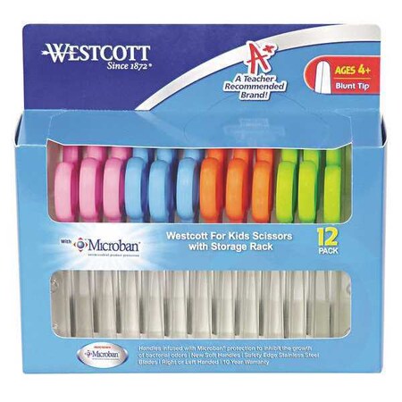 Kids Scssors Antimicrobial Blunt 5" PK12 by USA Westcott Snips Shears & Scissors