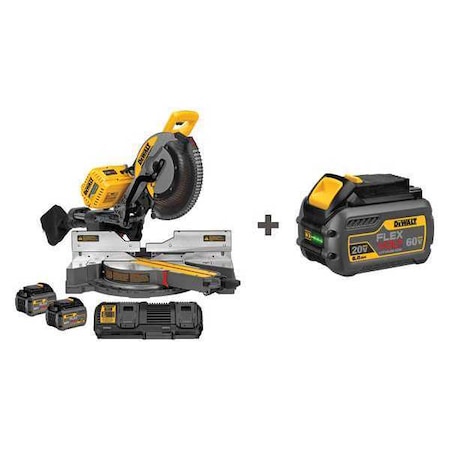 Cordless Miter Saw Kit w/Battery Type DHS790T2/DCB606 by USA Dewalt Power Miter Saws
